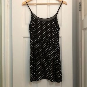 2 for $10- Easy breezy black & white polka dot mini dress